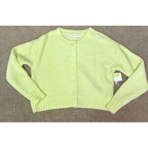 Sugar Moon Lemon Yellow Green Cropped Sweater Women’s Size Medium